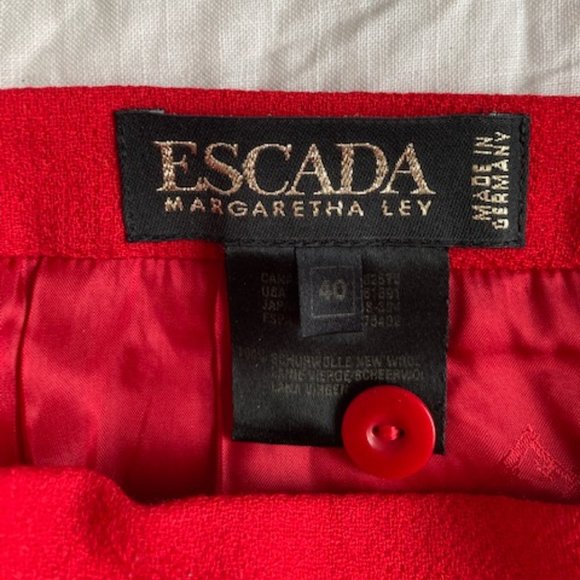 Vintage Red Escada Pencil Skirt - Size 40 - Picture 4 of 5